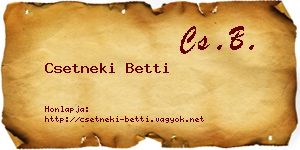 Csetneki Betti névjegykártya